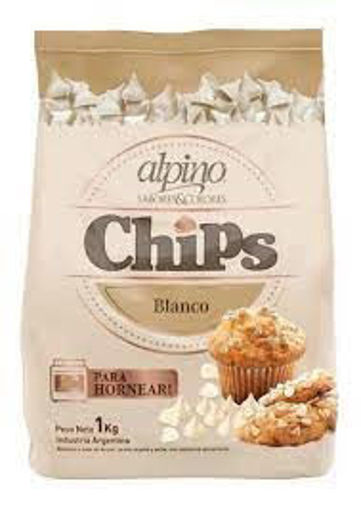 Imagen de CHOCOLATE CHIPS BLANCO ALPINO 1 KG (6 UNI)
